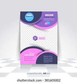 Flat Business A4 Flyer and Brochure. Catalog Cover, Corporate Leaflet Template and Background Design