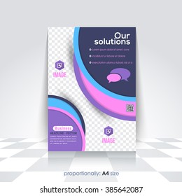 Flat Business A4 Flyer and Brochure. Catalog Cover, Corporate Leaflet Template and Background Design