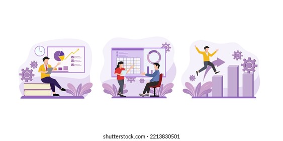 Illustration zum flachen Business-Paket