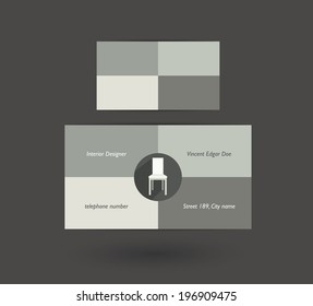 Flat business card design. Simply minimalistic concept. Vector background.