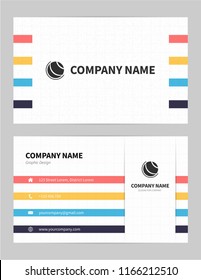 flat business card design template, creative and clean