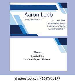 Flat business card with elegant style