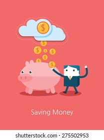 Flat Business character Series. business saving money concept 