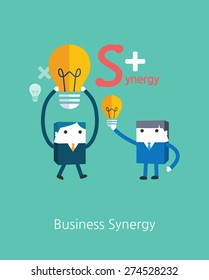 Flat Business Character Series. Business Synergy Concept