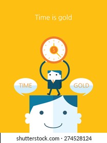 Flat Business character Series. time is gold concept