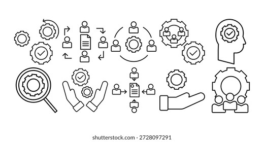Conjunto de Ilustrações de Execução de Negócios Simples