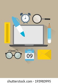 flat business and finance element set