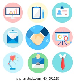 Flat business icon