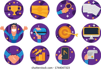 flat business icon  . flat desing pack