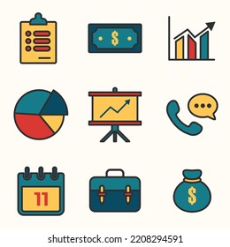 Flat Business Icon Illustration Design