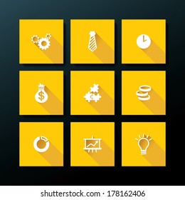 Flat business icon set - vector illustration