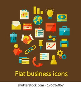 Flat business icons