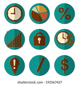 Flat business icons 