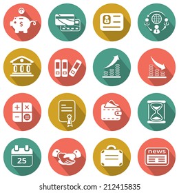 Flat business icons