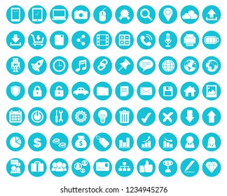 Flat Business Icons. Total 70 Icons