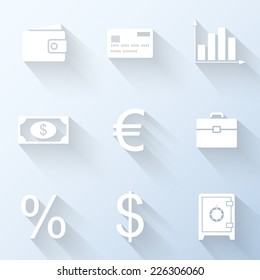 Flat business icons. Vector illustration