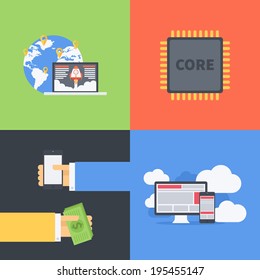 Flat business illustration pack