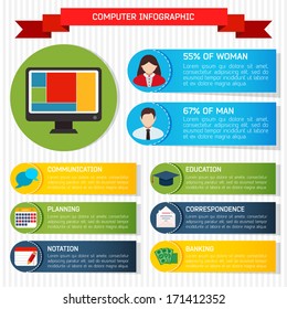 Flat Business Infographic Background 