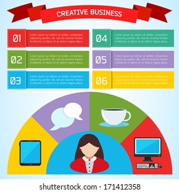 Flat Business Infographic Background 