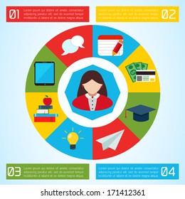 Flat Business Infographic Background 