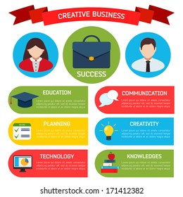 Flat Business Infographic Background 
