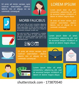 Flat Business Infographic Background 