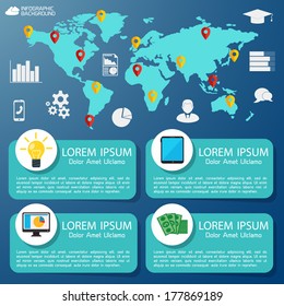 Flat Business Infographic Background 