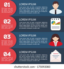 Flat Business Infographic Background.Template with text fields. 