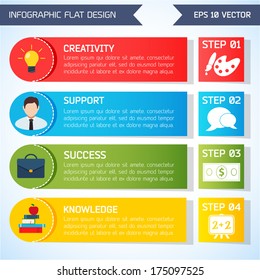 Flat Business Infographic Background.Template with text fields. 