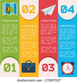 Flat Business Infographic Background.Template with text fields. 