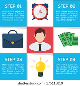 Flat Business Infographic Background.Template with text fields. 