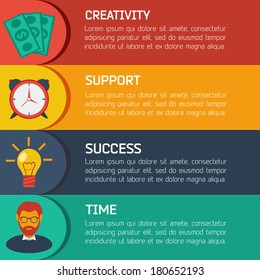Flat Business Infographic Background.Template with text fields.