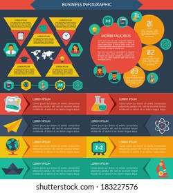 Flat Business Infographic Background.Template with text fields.