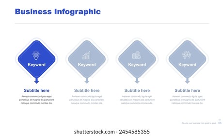Flat business infographic diagram vector slide presentation template