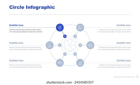 Flat business infographic diagram vector slide presentation template