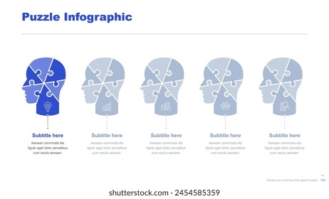 Diagrama de infografía de negocios plano Vector presentación de diapositivas Plantilla