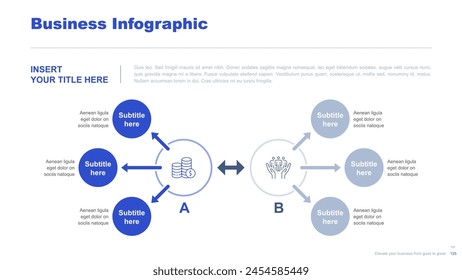 Flat business infographic diagram vector slide presentation template