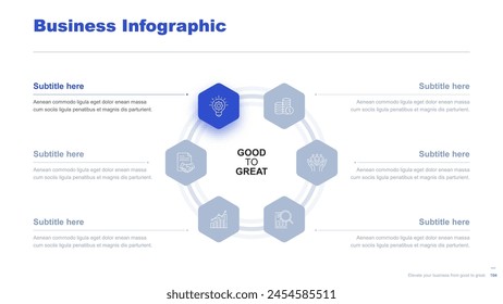 Flat business infographic diagram vector slide presentation template