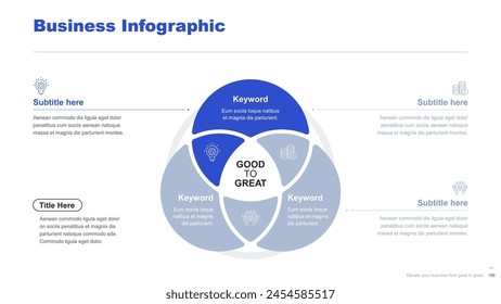 Flat business infographic diagram vector slide presentation template