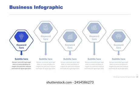 Diagrama de infografía de negocios plano Vector presentación de diapositivas Plantilla