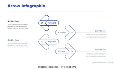 Diagrama de infografía de negocios plano Vector presentación de diapositivas Plantilla