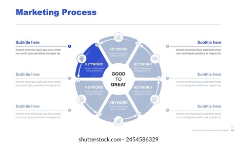 Flat business infographic diagram vector slide presentation template