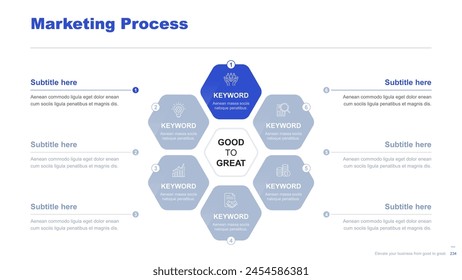 Flat business infographic diagram vector slide presentation template