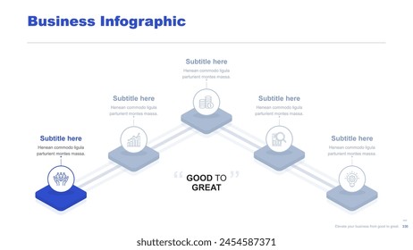 Flat business infographic diagram vector slide presentation template