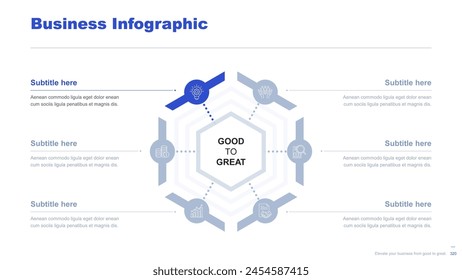 Flat business infographic diagram vector slide presentation template