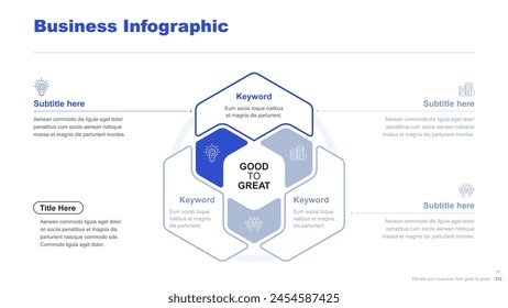 Flat business infographic diagram vector slide presentation template