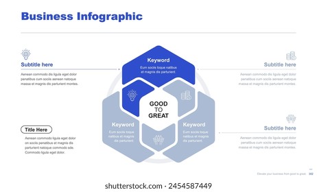 Flat business infographic diagram vector slide presentation template