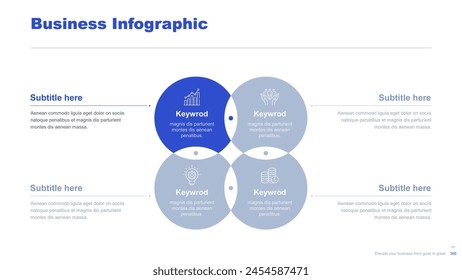 Flaches Business-Infografik-Diagramm Vektorgrafik Slide-Präsentation Vorlage