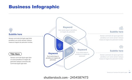 Flat business infographic diagram vector slide presentation template