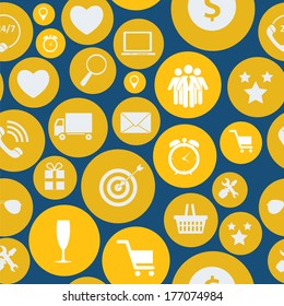 Flat Business Infographic Seamless Pattern Background